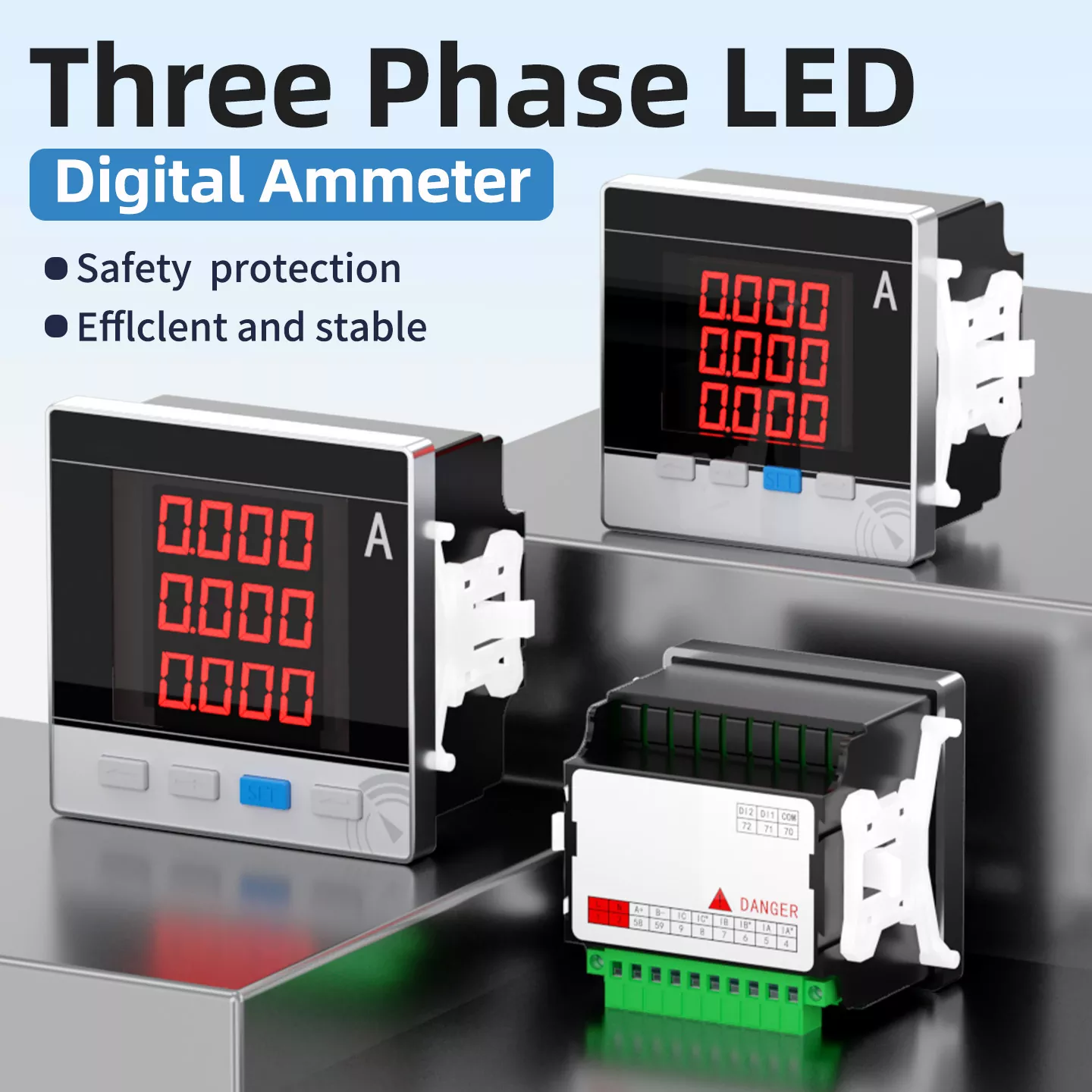 Ammeter Digital LED Tiga Fasa