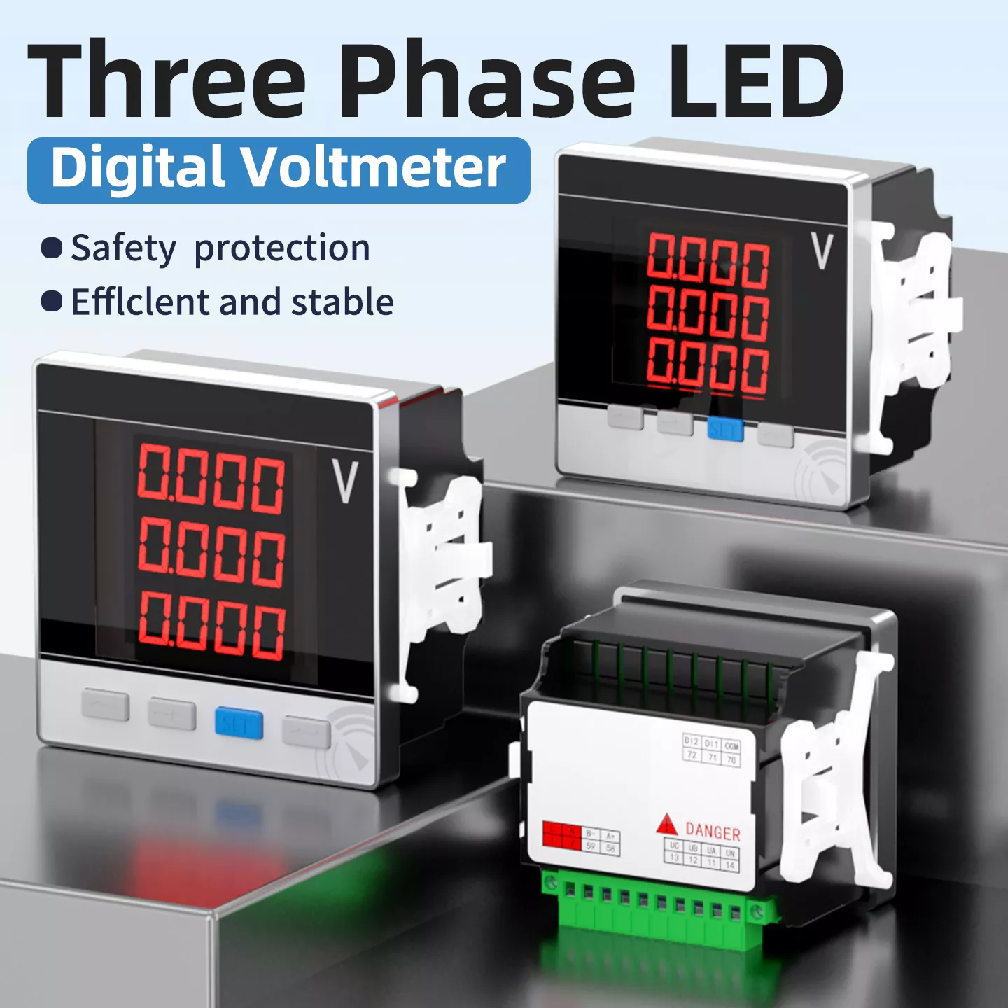 Voltmeter Digital LED Tiga Fasa